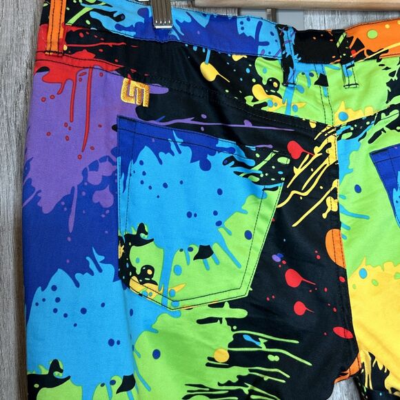 Loud Mouth Mens Shorts Bright Color Splash 13" Inseam Golf Multicolor Size 12 - Picture 3 of 6